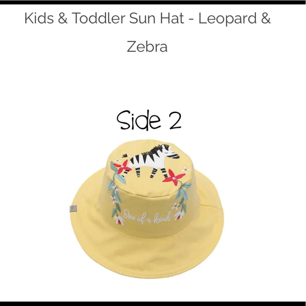 FLAPJACK KIDS REVERSIBLE LEOPARD & ZEBRA SPF50+ SUN HAT WITH ADJUSTABLE STRAP